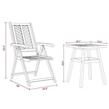 Garten Bistro Set 3 pcs Braun Akazie Massivholz