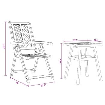 Garten Bistro Set 3 pcs Braun Akazie Massivholz