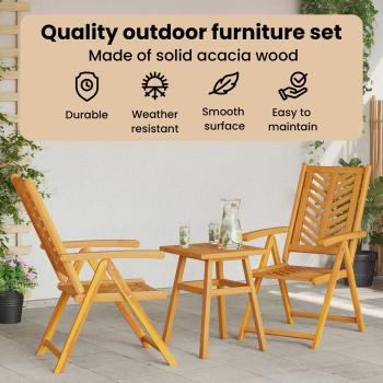 Garten Bistro Set 3 pcs Braun Akazie Massivholz