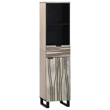 Badezimmermöbel Set mit Schubladen mit Regal mit Speicher mit Tür mit Spiegel 3 pcs Weiß 38 x 33 x 160 cm