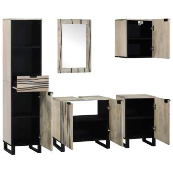 Badezimmermöbel Set 5 pcs Nussbaum braun 38 x 33 x 160 cm
