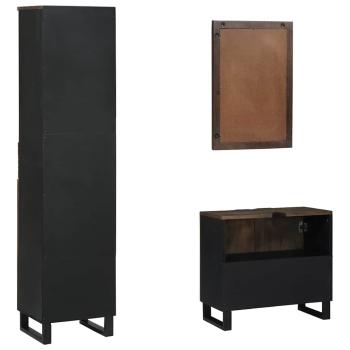 Badezimmermöbel Set 3 pcs Nussbaum braun 38 x 33 x 160 cm
