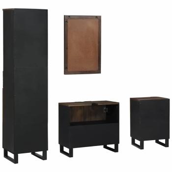 Badezimmermöbel Set mit Schubladen mit Regal mit Speicher mit Tür mit Spiegel 4 pcs Weiß 38 x 33 x 160 cm
