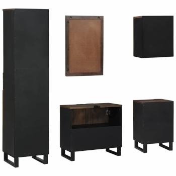 Badezimmermöbel Set mit Schubladen mit Regal mit Speicher mit Tür mit Spiegel 5 pcs Weiß 38 x 33 x 160 cm