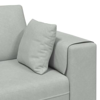 Samt Sofa mit Kissen mit Kissen Hellgrau 208 cm Samt
