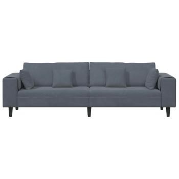 Samt Sofa mit Kissen mit Kissen Dunkelgrau 208 cm Samt