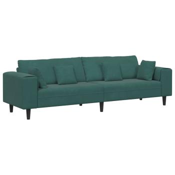 Samt Sofa mit Kissen mit Kissen Dunkelgrün 208 cm Samt