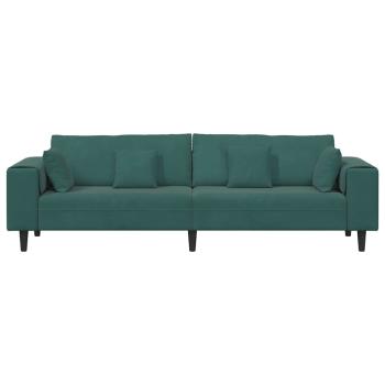 Samt Sofa mit Kissen mit Kissen Dunkelgrün 208 cm Samt