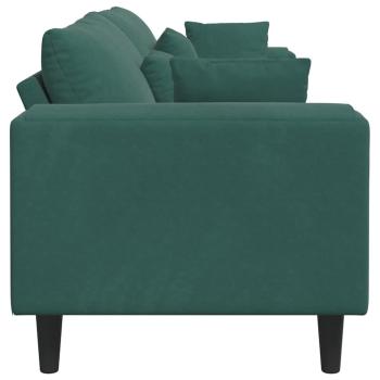 Samt Sofa mit Kissen mit Kissen Dunkelgrün 208 cm Samt