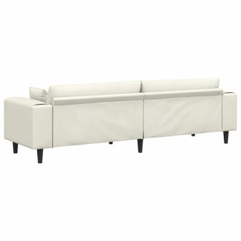 Samt Sofa mit Kissen mit Kissen Cremefarben 208 cm Samt