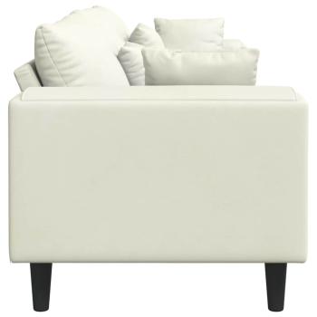 Samt Sofa mit Kissen mit Kissen Cremefarben 208 cm Samt