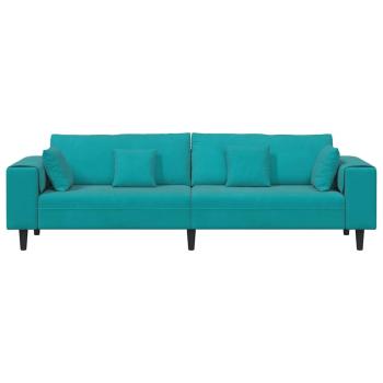 Samt Sofa mit Kissen mit Kissen Türkis 208 cm Samt