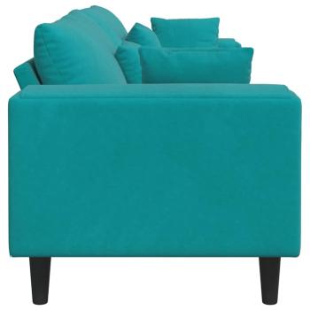 Samt Sofa mit Kissen mit Kissen Türkis 208 cm Samt