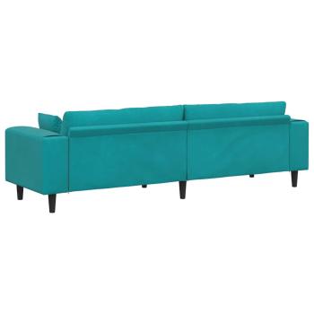 Samt Sofa mit Kissen mit Kissen Türkis 208 cm Samt