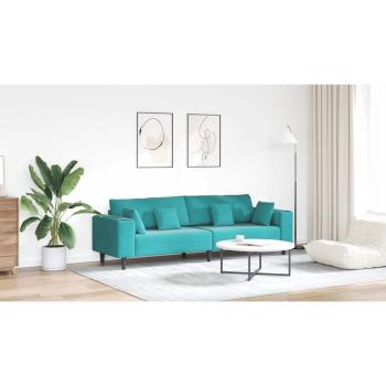 Samt Sofa mit Kissen mit Kissen Türkis 208 cm Samt