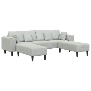 Samt Sofa mit Kissen mit Kissen 3 pcs Hellgrau 208 cm Samt