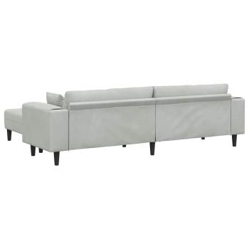 Samt Sofa mit Kissen mit Kissen 3 pcs Hellgrau 208 cm Samt