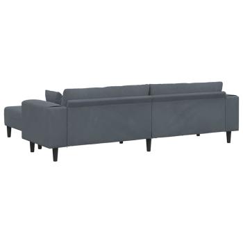 Samt Sofa mit Kissen mit Kissen 3 pcs Dunkelgrau 208 cm Samt