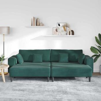 Samt Sofa mit Kissen mit Kissen 3 pcs Dunkelgrün 208 cm Samt