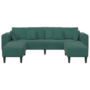 Samt Sofa mit Kissen mit Kissen 3 pcs Dunkelgrün 208 cm Samt