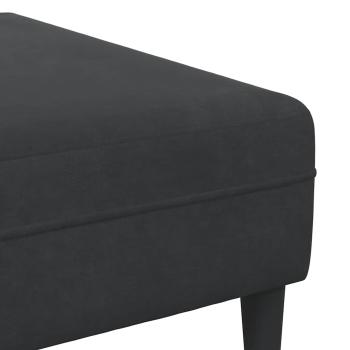 Samt Sofa mit Kissen mit Kissen 3 pcs Schwarz 208 cm Samt