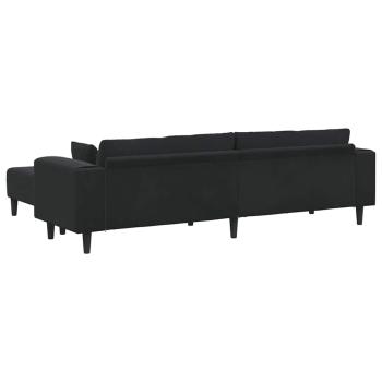 Samt Sofa mit Kissen mit Kissen 3 pcs Schwarz 208 cm Samt