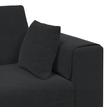 Samt Sofa mit Kissen mit Kissen 3 pcs Schwarz 208 cm Samt