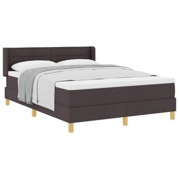 Boxspringbett Dunkelbraun und Weiß 140 x 190 cm Gewebe