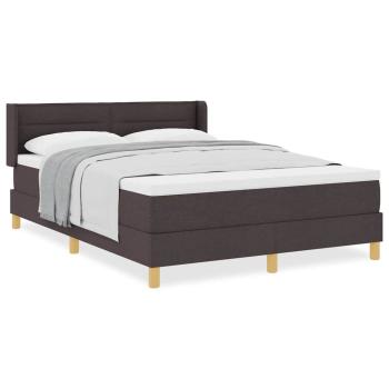 Boxspringbett Dunkelbraun und Weiß 140 x 190 cm Gewebe