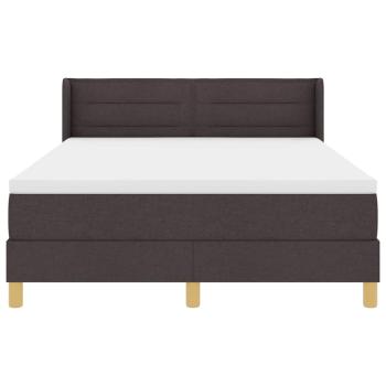 Boxspringbett Dunkelbraun und Weiß 140 x 190 cm Gewebe