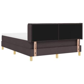 Boxspringbett Dunkelbraun und Weiß 140 x 190 cm Gewebe