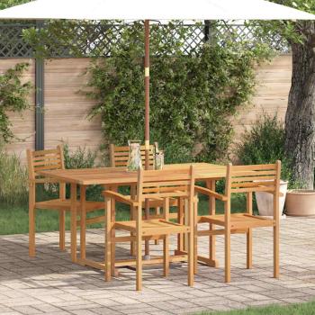 ARDEBO.de - Garten Essgruppe 5 pcs Braun Massives Teakholz