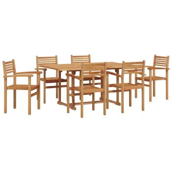 Garten Essgruppe 7 pcs Braun Massives Teakholz