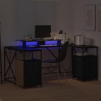 Schreibtisch Schwarz Eiche 182 x 101 x 87,5 cm Holzwerkstoff