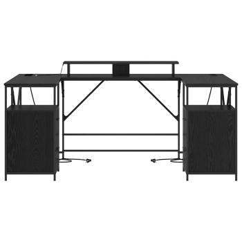 Schreibtisch Schwarz Eiche 182 x 101 x 87,5 cm Holzwerkstoff