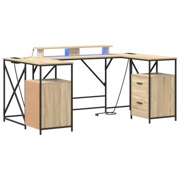 Schreibtisch Sonoma Eiche 182 x 101 x 87,5 cm Holzwerkstoff