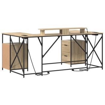 Schreibtisch Sonoma Eiche 182 x 101 x 87,5 cm Holzwerkstoff