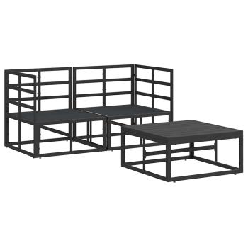 Garten-Sofa-Set 3 pcs Schwarz 70 x 70 x 32 cm Aluminium