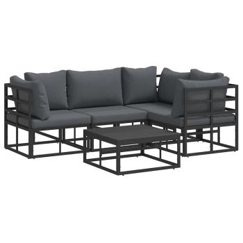 Garten-Sofa-Set 5 pcs Schwarz 70 x 70 x 32 cm Aluminium