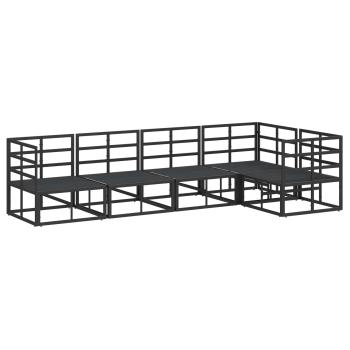 Gartensofa-set mit Kissen 5 pcs Schwarz Aluminium