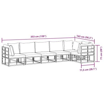 Garten-Sofa-Set 6 pcs Schwarz 70 x 70 x 32 cm Aluminium
