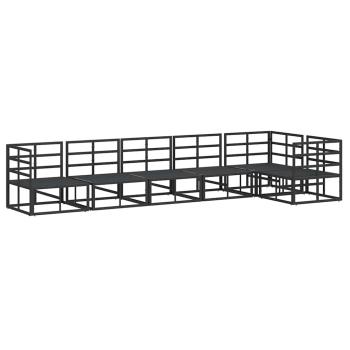 Garten-Sofa-Set 6 pcs Schwarz 70 x 70 x 32 cm Aluminium