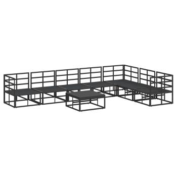 Garten-Sofa-Set 8 pcs Schwarz 70 x 70 x 32 cm Aluminium