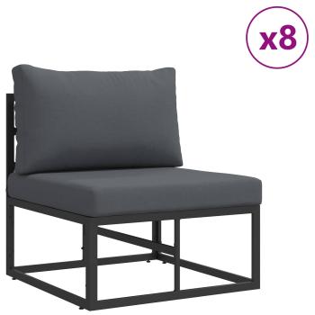 Garten-Sofa-Set 11 pcs Schwarz 70 x 70 x 32 cm Aluminium