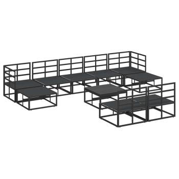 Garten-Sofa-Set 10 pcs Schwarz 70 x 70 x 32 cm Aluminium