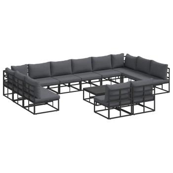Garten-Sofa-Set 13 pcs Schwarz 70 x 70 x 32 cm Aluminium