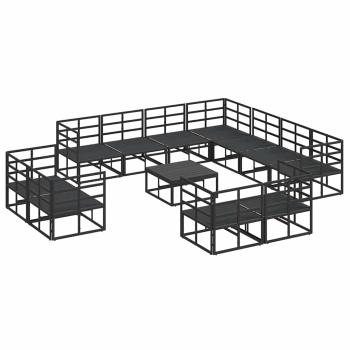 Garten-Sofa-Set 12 pcs Schwarz 70 x 70 x 32 cm Aluminium
