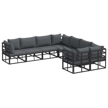 Garten-Sofa-Set 8 pcs Schwarz 283 x 283 x 71 cm Aluminium