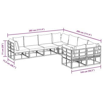 Garten-Sofa-Set 8 pcs Schwarz 283 x 283 x 71 cm Aluminium