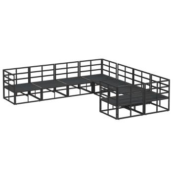 Garten-Sofa-Set 8 pcs Schwarz 283 x 283 x 71 cm Aluminium